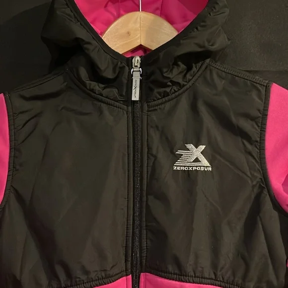 ZeroXposur Girls Pink & Black Hooded Jacket - Size 7/8 - Picture 2 of 7